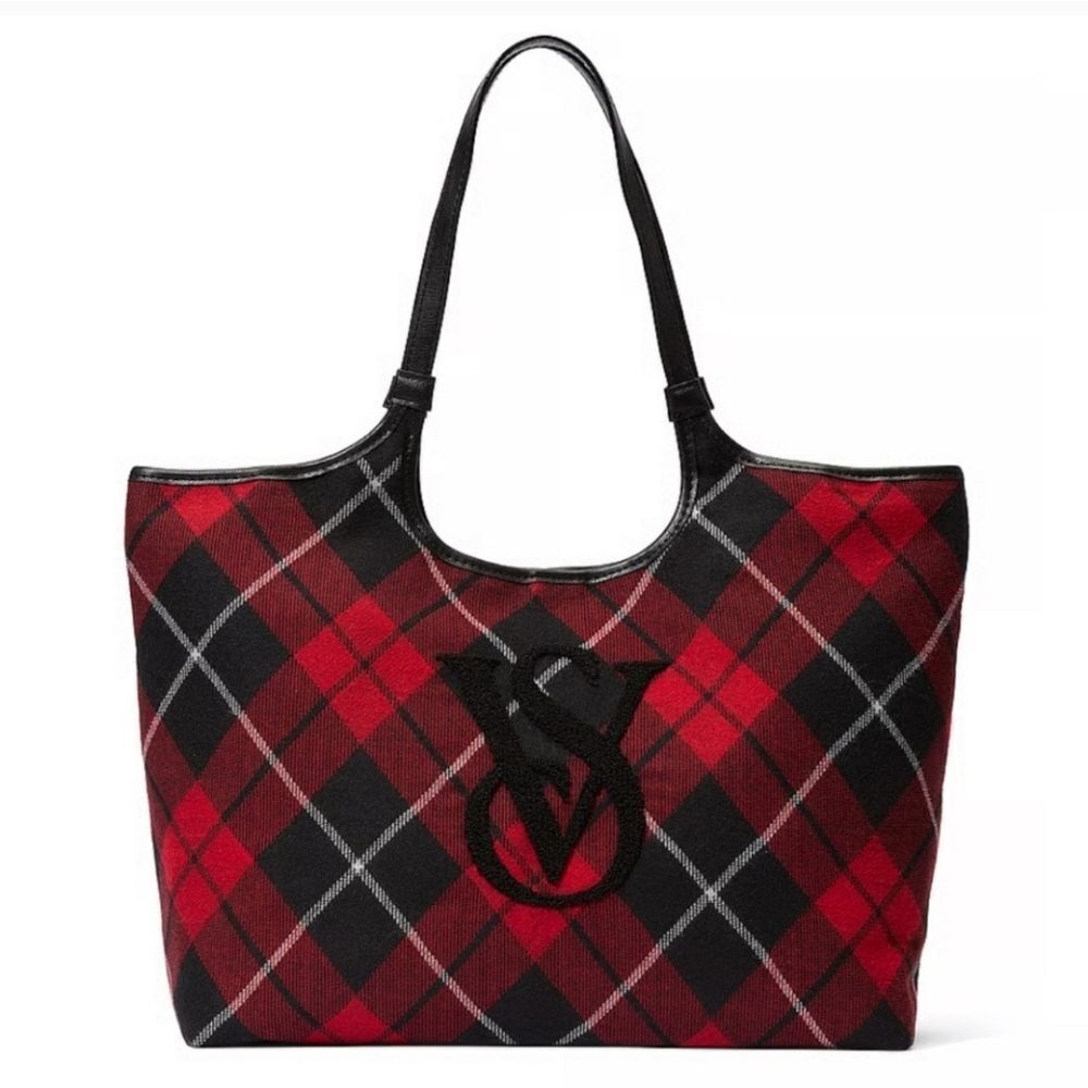 Victoria's Secret Red Plaid Tote Bag